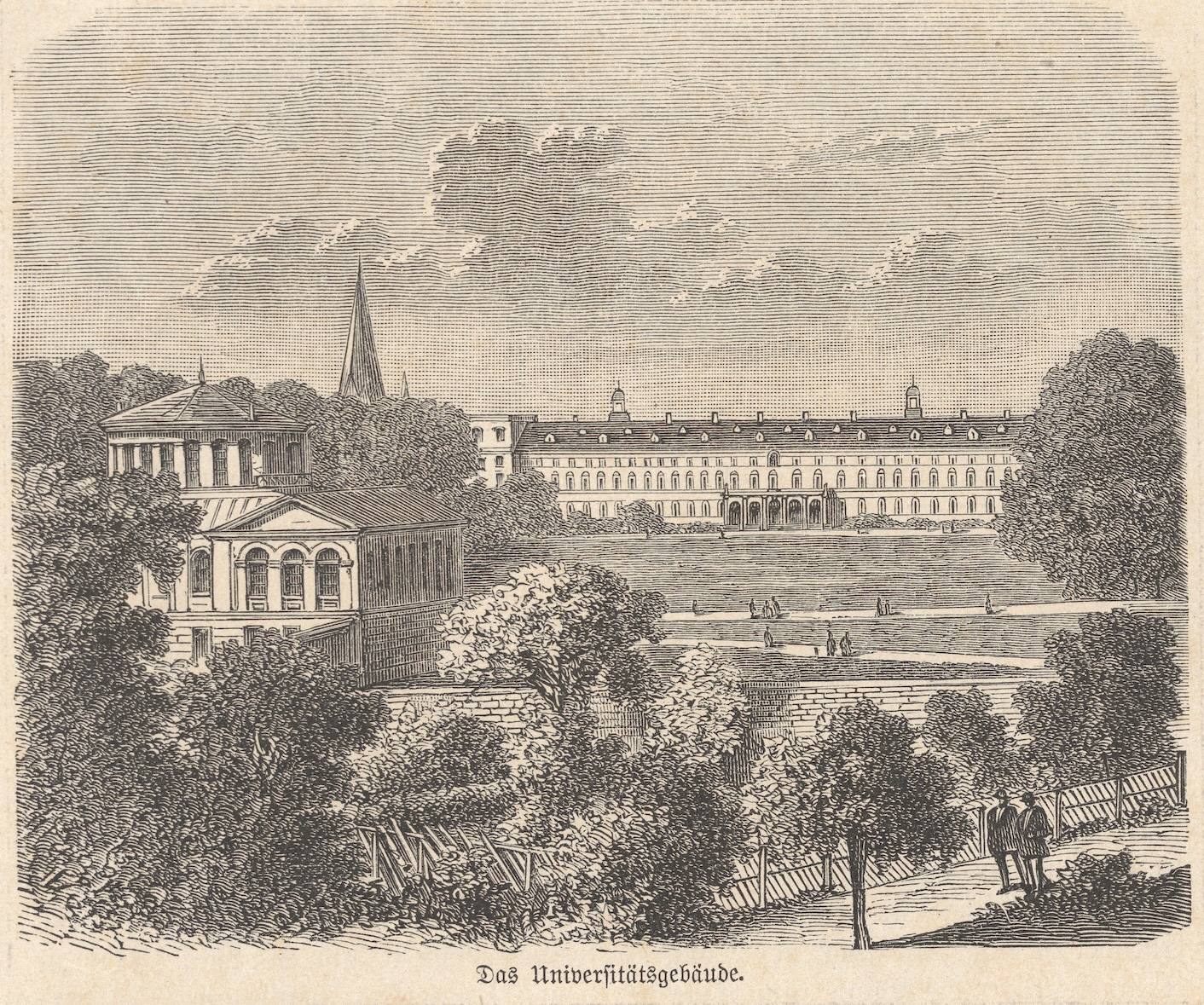 Das Universitätsgebäude, Universität  Bonn (Hofgarten), ca. 1850