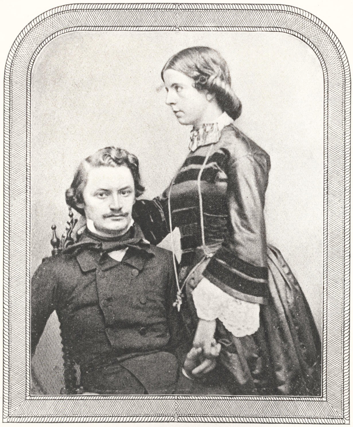 Porträt von Carl Schurz und seiner Frau Margarethe Meyer Schurz, vermutl. 1852 kurz nach ihrer Hochzeit aufgenommen